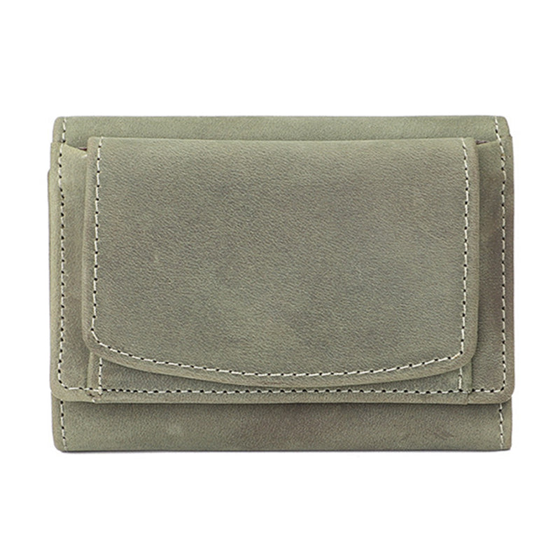 AP249 Cowhide Leather RFID Blocking Card Holder Cash Storage Bag Tri-fold Short Wallet AP249 Cowhide Leather RFID Blocking Card Holder Cash Storage Bag Tri-fold Short Wallet